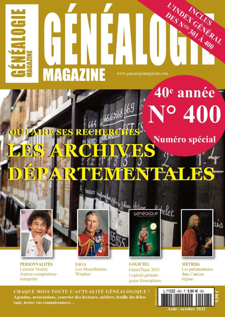 Généalogie Magazine N° 400